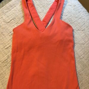 ALO yoga Coral Sleeveless V-Neck Women's Top with built-in shelf bra: Women’s XS